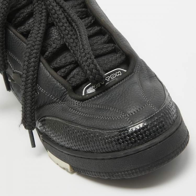 Pre Owned Louis Vuitton Black Leather LV Skate Sneakers Size 45