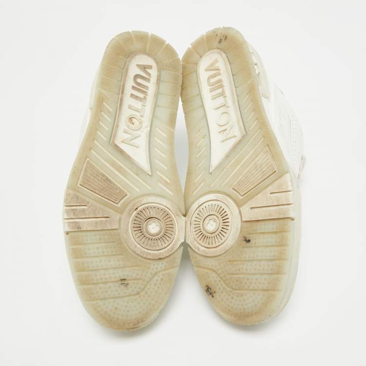 مملوكة مسبقًا Louis Vuitton White Leather LV Trainer Sneakers Size 42