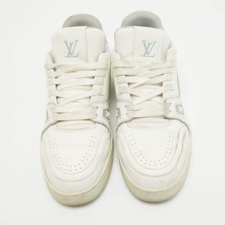 مملوكة مسبقًا Louis Vuitton White Leather LV Trainer Sneakers Size 42