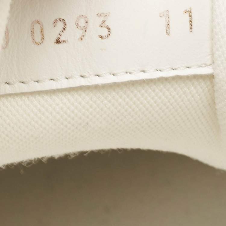 Pre Owned Louis Vuitton Cream Canvas LV Trainer Lace Up Sneakers Size 45