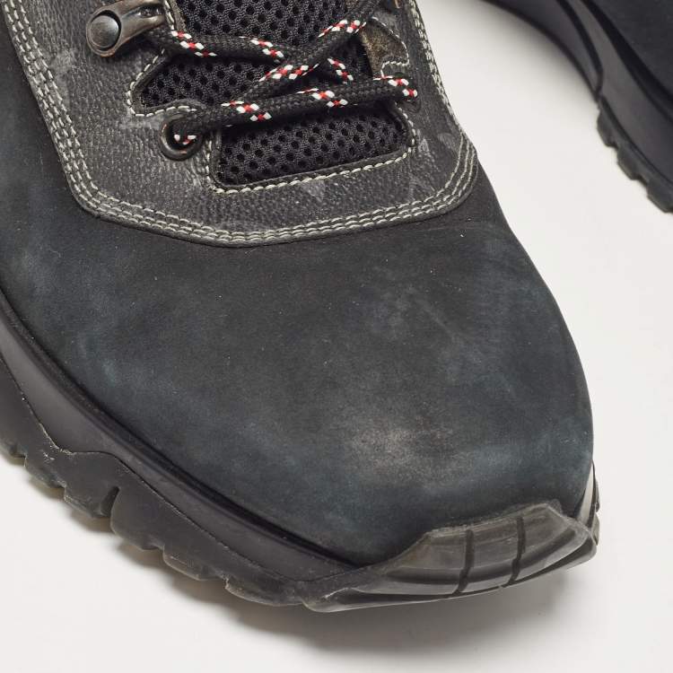 مملوكة مسبقًا Louis Vuitton Black Monogram Canvas and Leather High Top Sneakers Size 45