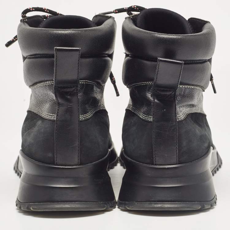 مملوكة مسبقًا Louis Vuitton Black Monogram Canvas and Leather High Top Sneakers Size 45