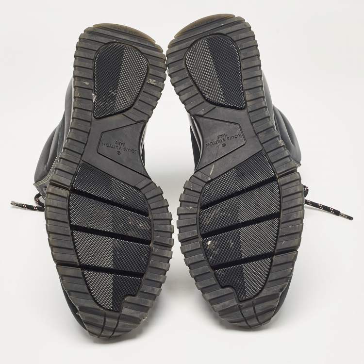 مملوكة مسبقًا Louis Vuitton Black Monogram Canvas and Leather High Top Sneakers Size 45