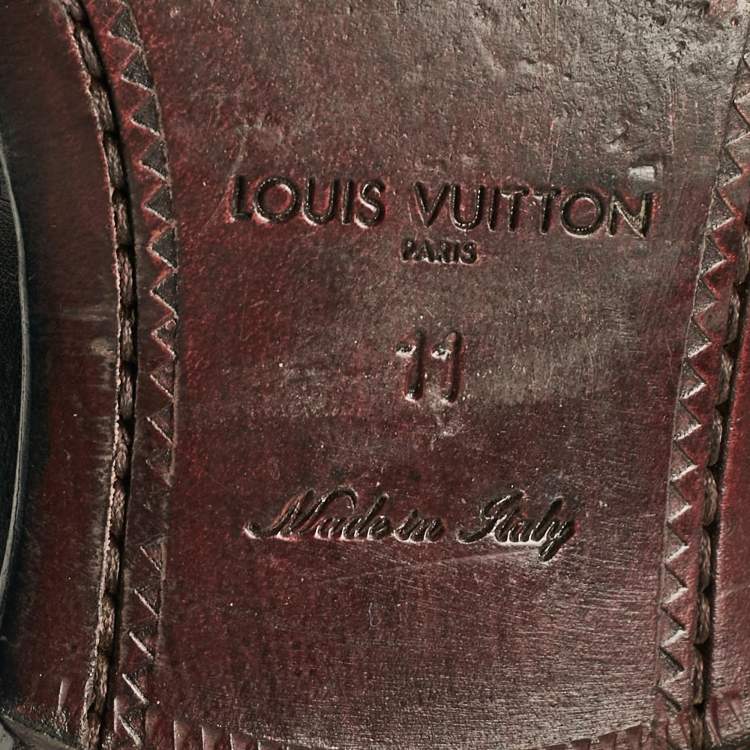 Pre Owned Louis Vuitton Black Damier Leather Monk Strap Derby Size 45