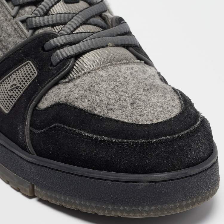 مملوكة مسبقًا Louis Vuitton Grey Fabric and Suede Low Top Sneakers 42.5