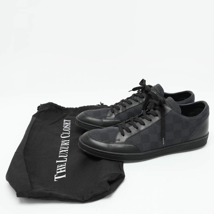 Pre Owned Louis Vuitton Blue Damier Cobalt Neoprene and Leather Offshore Sneakers Size 41.5