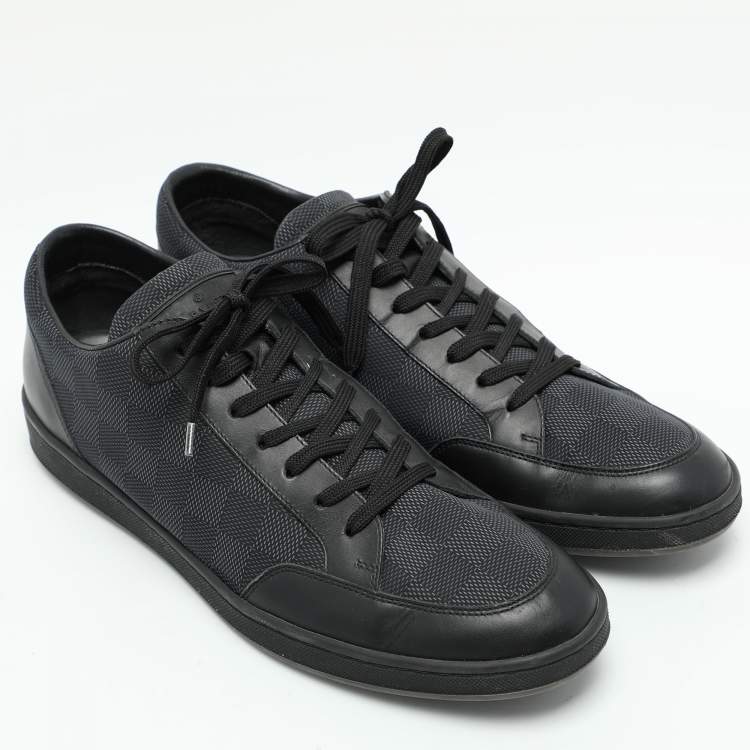Pre Owned Louis Vuitton Blue Damier Cobalt Neoprene and Leather Offshore Sneakers Size 41.5