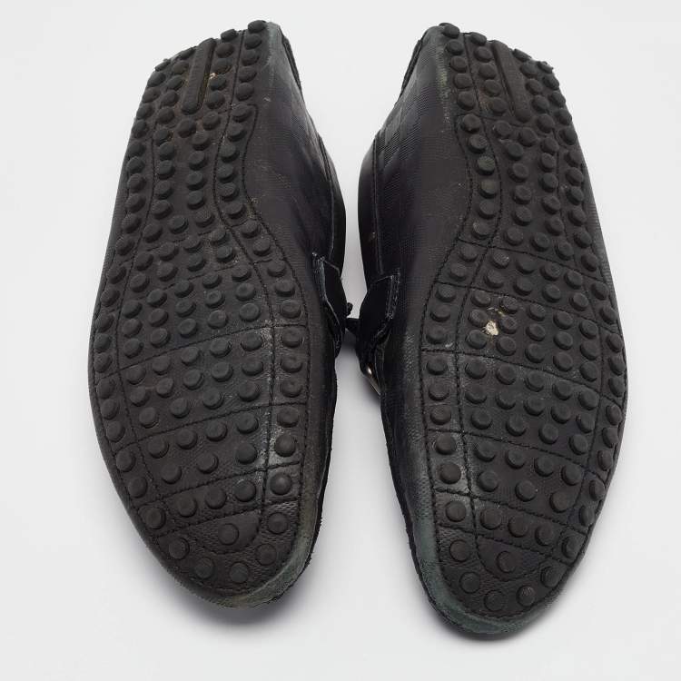 Pre Owned Louis Vuitton Black Leather Hockenheim Loafers Size 41