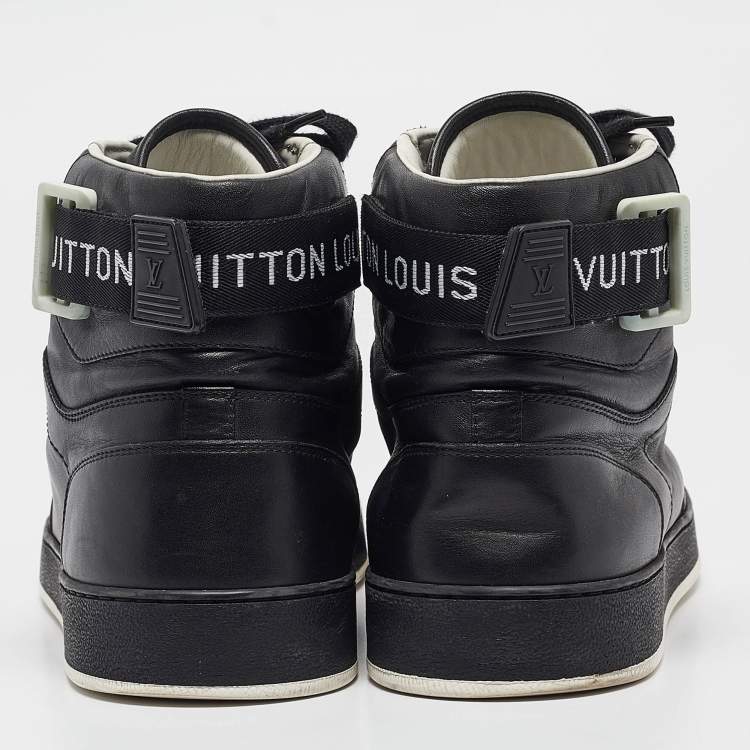 Pre Owned Louis Vuitton Black Leather High Top Sneakers Size 43