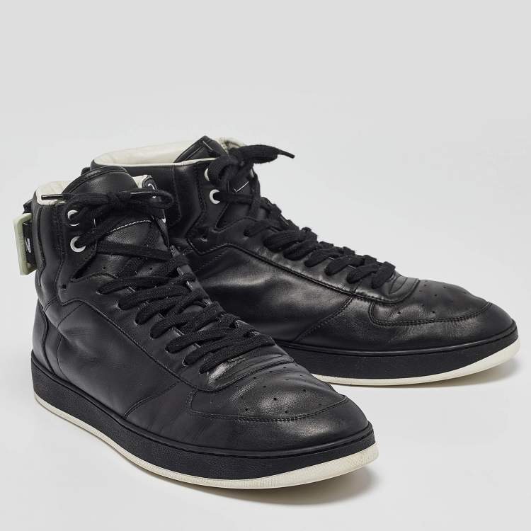 Pre Owned Louis Vuitton Black Leather High Top Sneakers Size 43