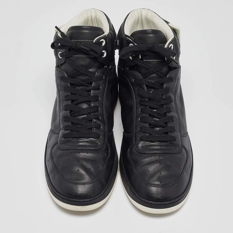 Pre Owned Louis Vuitton Black Leather High Top Sneakers Size 43