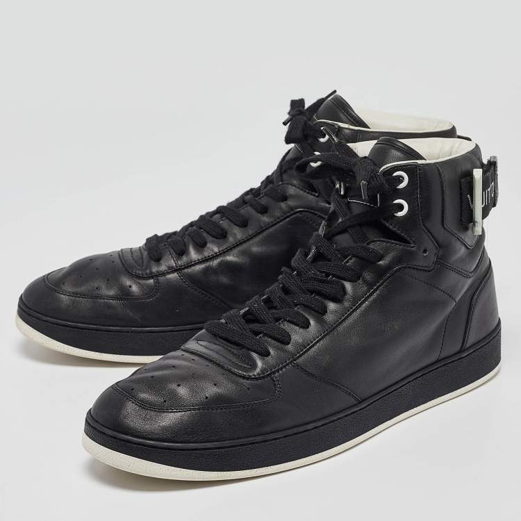 Pre Owned Louis Vuitton Black Leather High Top Sneakers Size 43