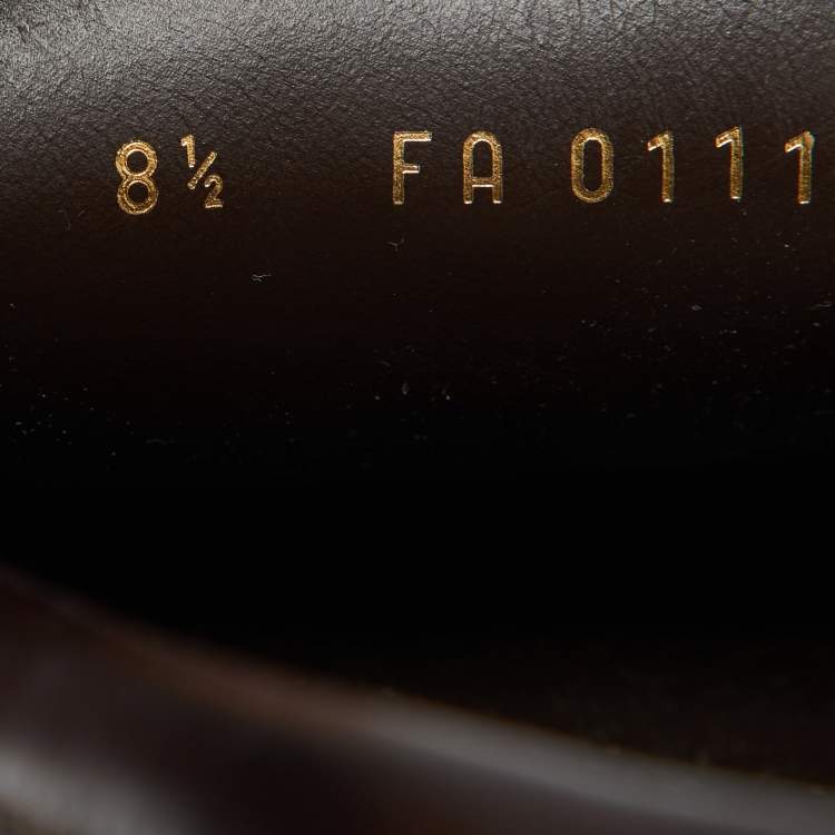 Pre Owned Louis Vuitton Brown Leather Loafers 42.5