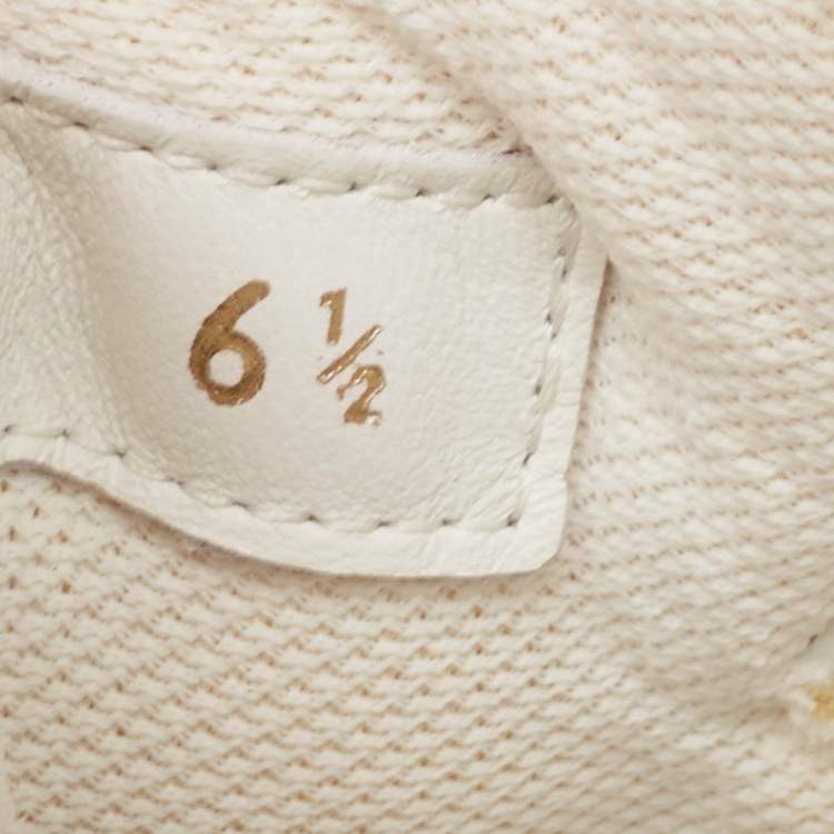 مملوكة مسبقًا Louis Vuitton White/Brown Monogram Canvas and Leather Rivoli Lace Up Sneakers Size 40.5