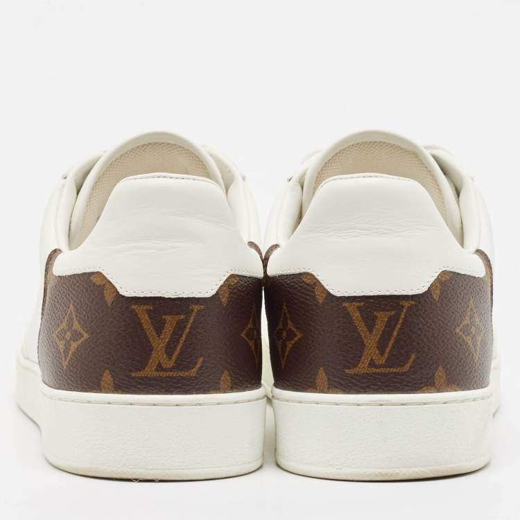 مملوكة مسبقًا Louis Vuitton White/Brown Monogram Canvas and Leather Rivoli Lace Up Sneakers Size 40.5