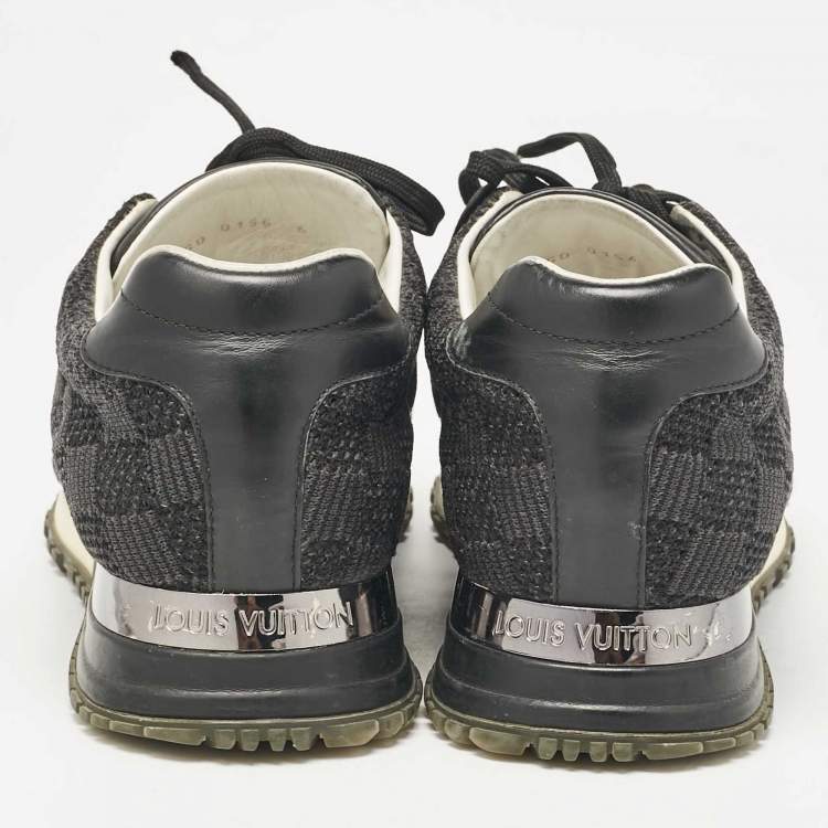 Pre Owned Louis Vuitton Black Canvas Leather Run Away Lace Up Sneakers Size 40