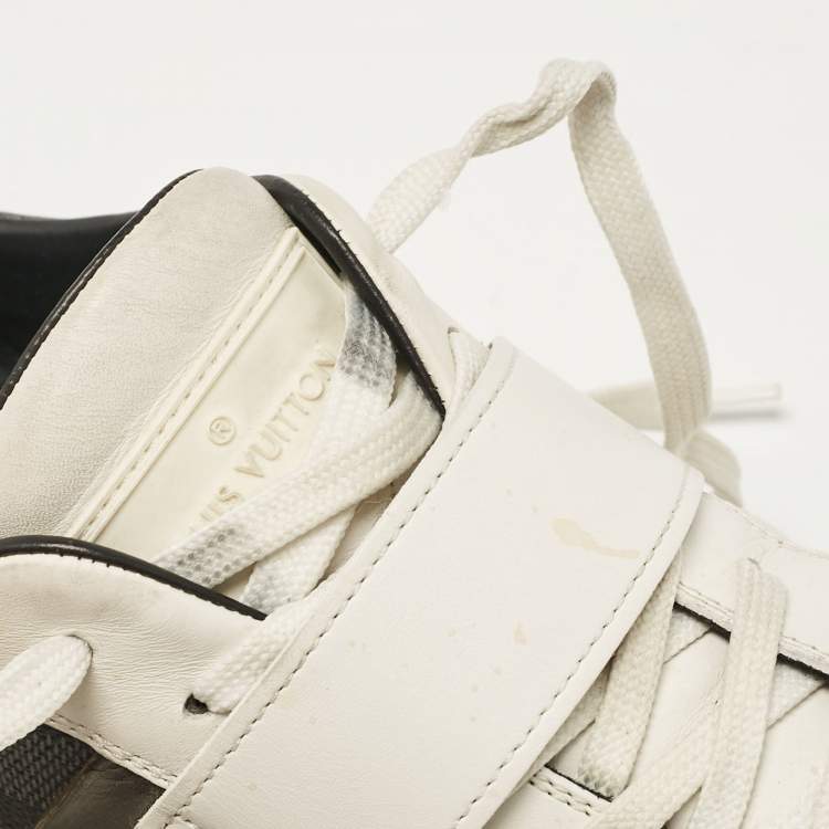 مملوكة مسبقًا Louis Vuitton White/Black Monogram Canvas and Leather Lace Up Sneakers Size 42.5