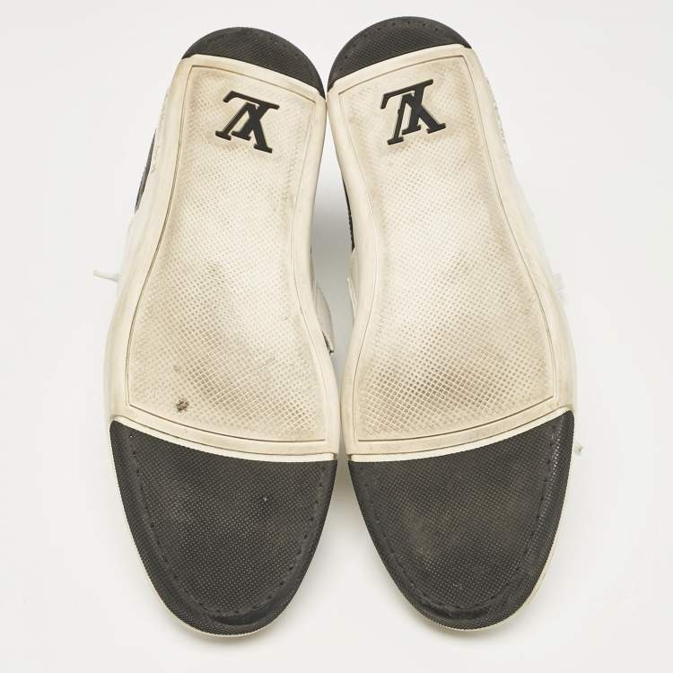 مملوكة مسبقًا Louis Vuitton White/Black Monogram Canvas and Leather Lace Up Sneakers Size 42.5