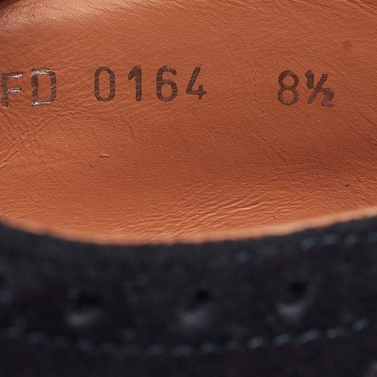 Pre Owned Louis Vuitton Black Nubuck Leather and Suede Derby Size 42.5