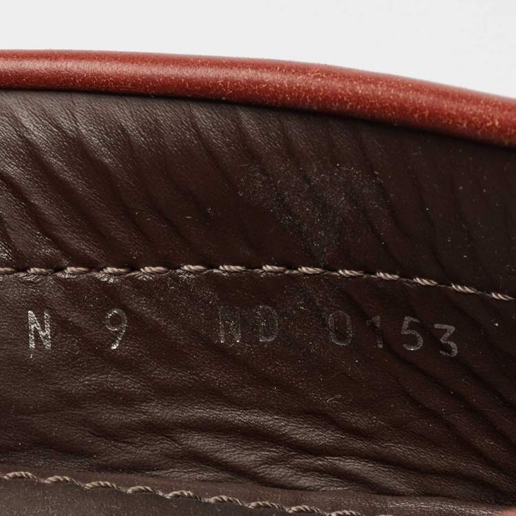 Pre Owned Louis Vuitton Brown Leather Arizona Loafers Size 43