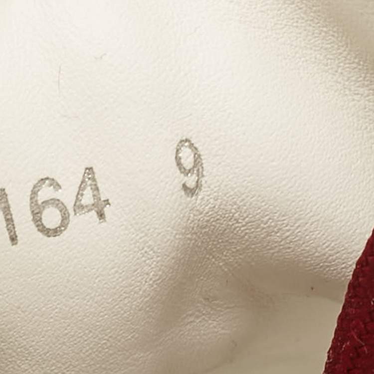 مملوكة مسبقًا Louis Vuitton Burgundy Leather Suede Lace Up Sneakers Size 43
