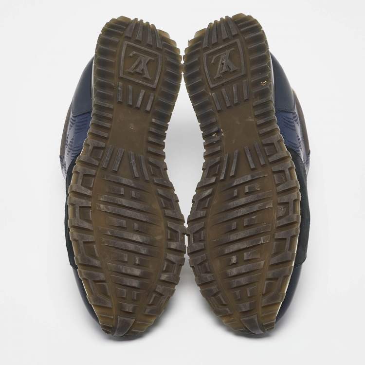 Pre Owned Louis Vuitton Multicolor Leather and  Nubuck Leather Run Away Lace Up Sneakers Size 41.5