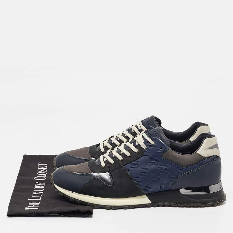 Pre Owned Louis Vuitton Multicolor Leather and  Nubuck Leather Run Away Lace Up Sneakers Size 41.5