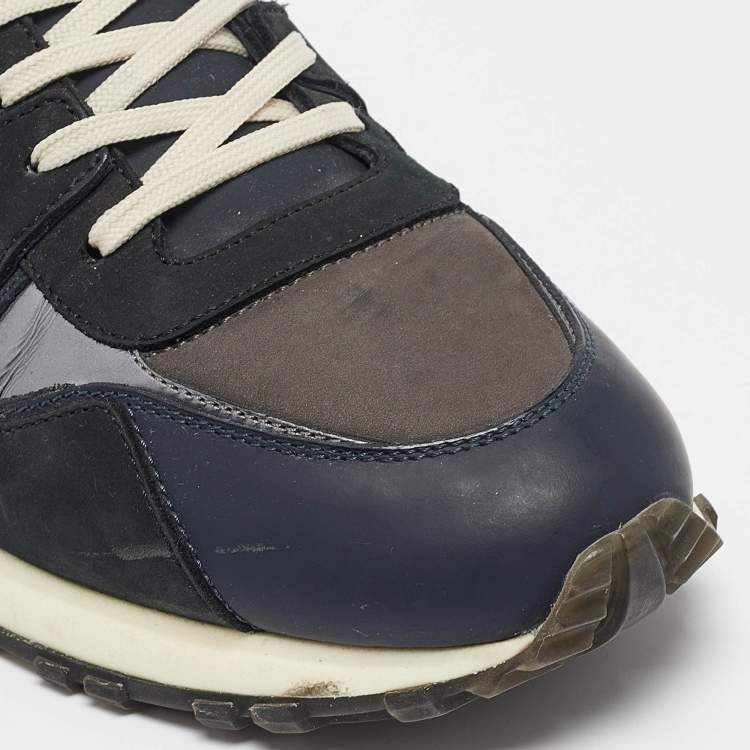 Pre Owned Louis Vuitton Multicolor Leather and  Nubuck Leather Run Away Lace Up Sneakers Size 41.5
