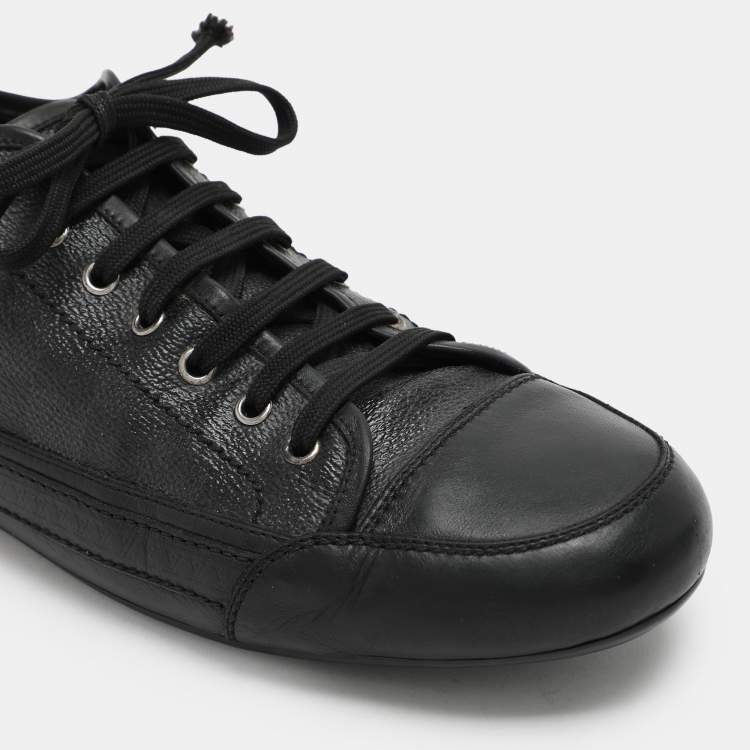 Pre Owned Louis Vuitton Black Damier Graphite Canvas and Leather Low Top Sneakers Size 43