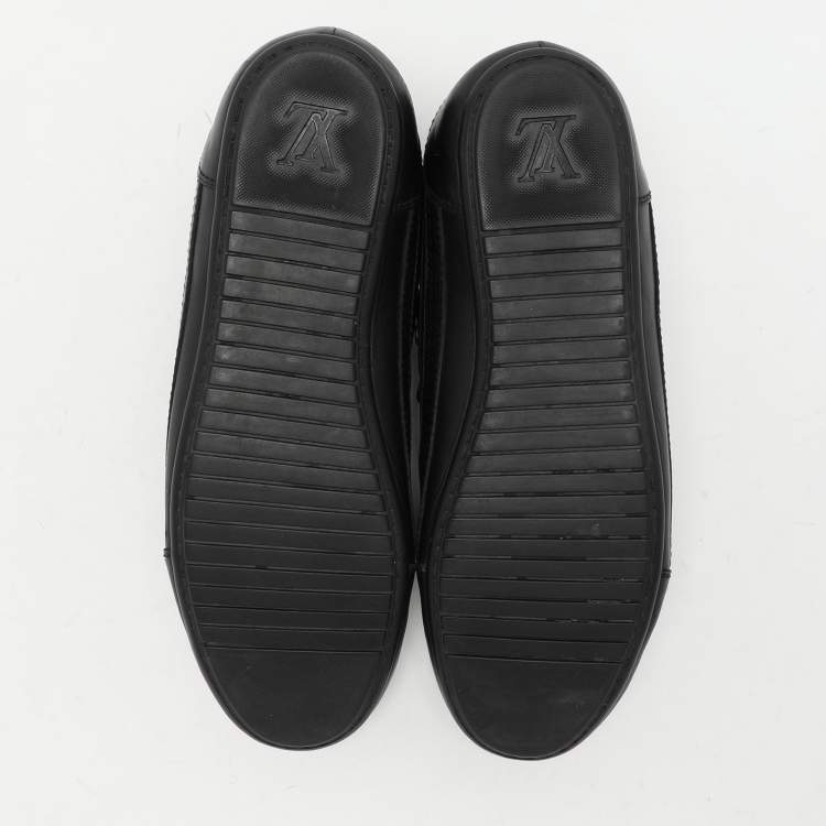 Pre Owned Louis Vuitton Black Damier Graphite Canvas and Leather Low Top Sneakers Size 43