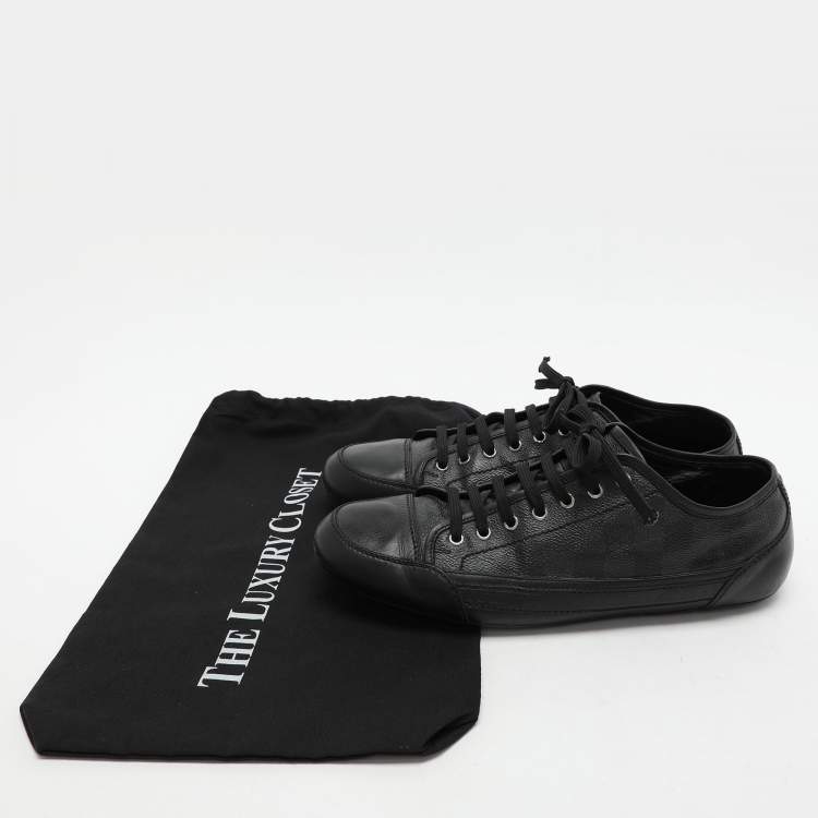 Pre Owned Louis Vuitton Black Damier Graphite Canvas and Leather Low Top Sneakers Size 43