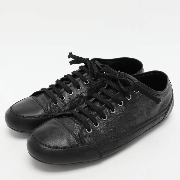 Pre Owned Louis Vuitton Black Damier Graphite Canvas and Leather Low Top Sneakers Size 43