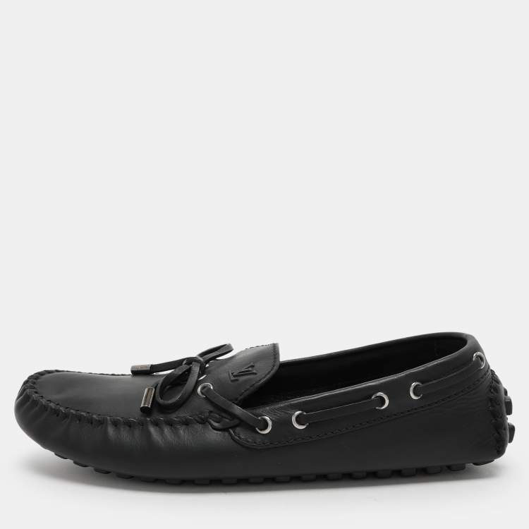 مملوكة مسبقًا Louis Vuitton Black Leather Bow Loafers Size 43