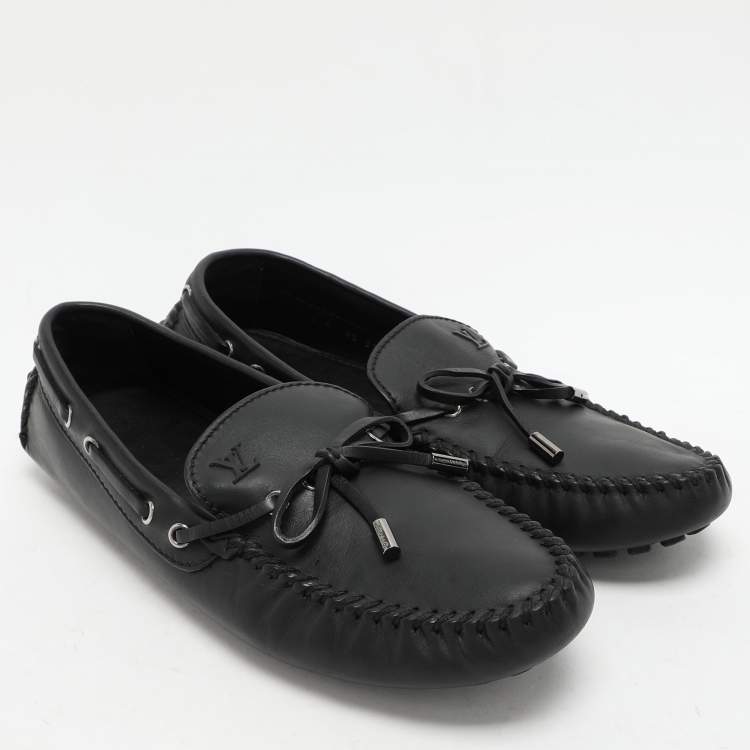 مملوكة مسبقًا Louis Vuitton Black Leather Bow Loafers Size 43