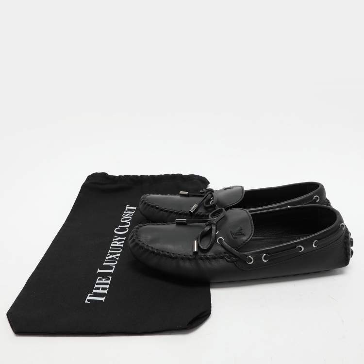 مملوكة مسبقًا Louis Vuitton Black Leather Bow Loafers Size 43