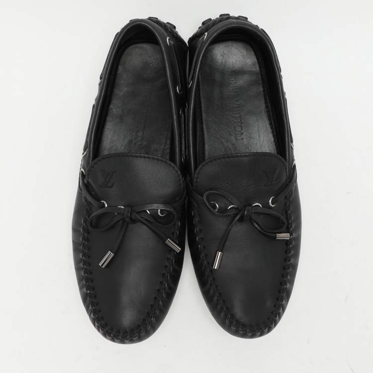 مملوكة مسبقًا Louis Vuitton Black Leather Bow Loafers Size 43