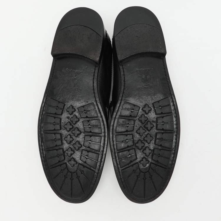 Pre Owned Louis Vuitton Black Leather Major Loafers Size 43