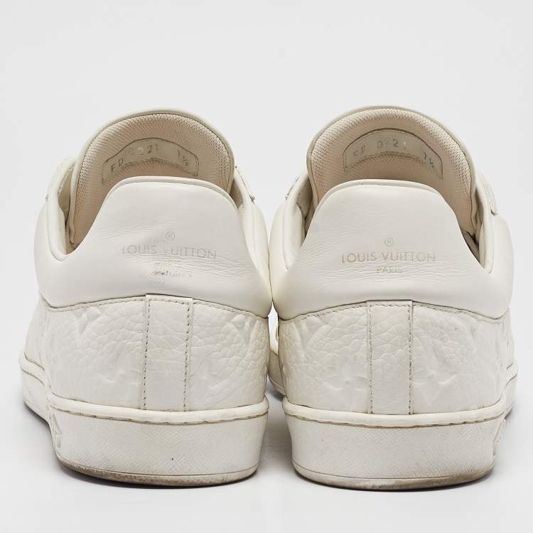 Pre Owned Louis Vuitton White Leather Luxembourg Lace Up Sneakers 41.5