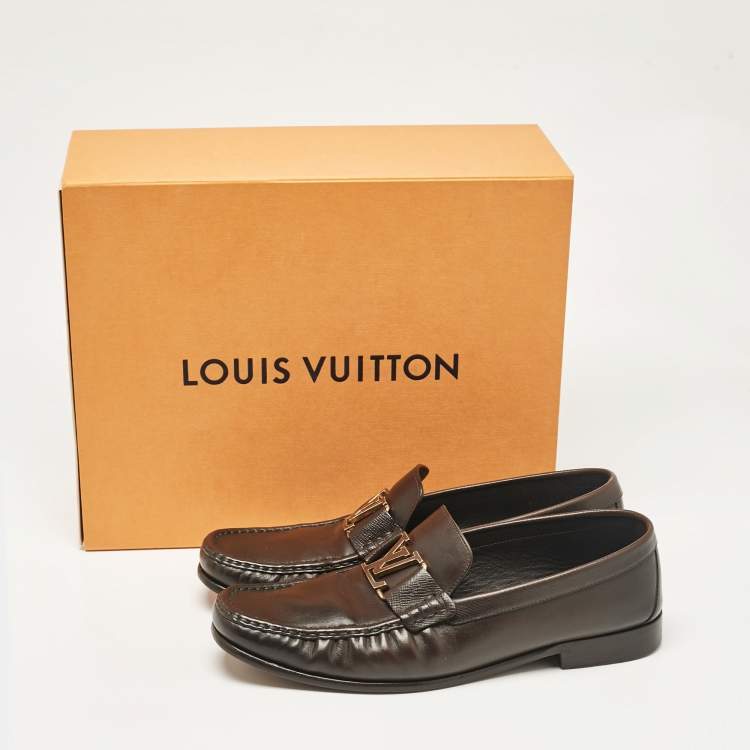 مملوكة مسبقًا Louis Vuitton Brown Leather Monte Carlo Loafers Size 43.5