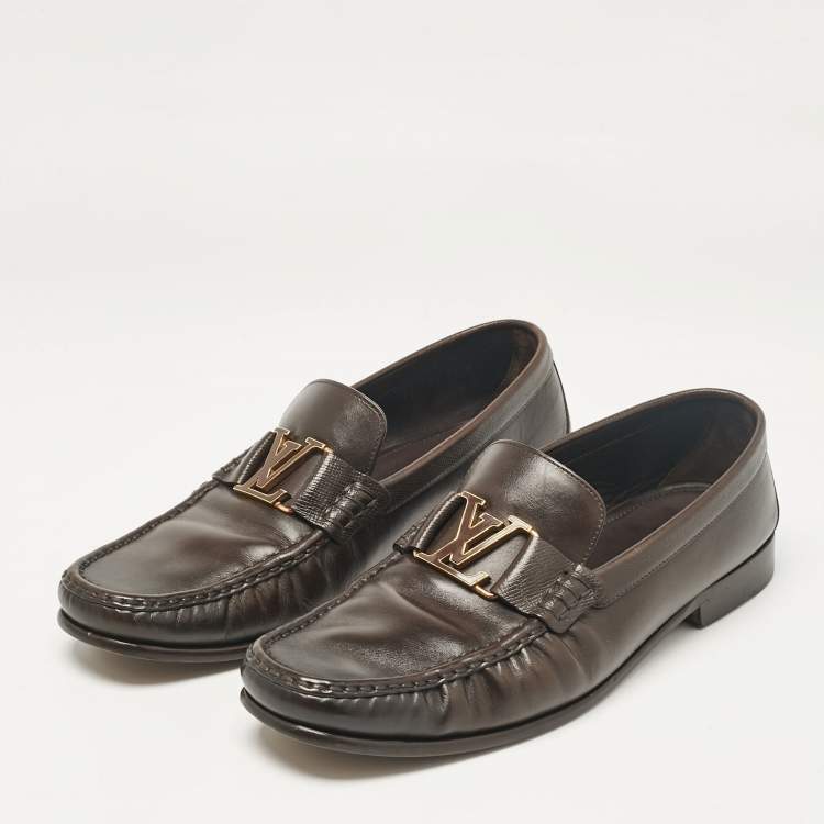 مملوكة مسبقًا Louis Vuitton Brown Leather Monte Carlo Loafers Size 43.5