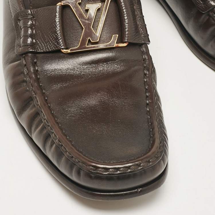 مملوكة مسبقًا Louis Vuitton Brown Leather Monte Carlo Loafers Size 43.5