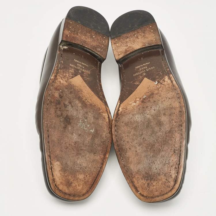 مملوكة مسبقًا Louis Vuitton Brown Leather Monte Carlo Loafers Size 43.5