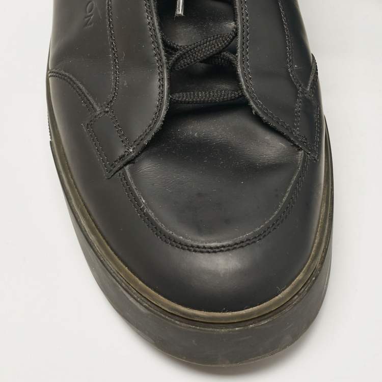 Pre Owned Louis Vuitton Black Leather Slipstream High Top Sneakers Size 42.5