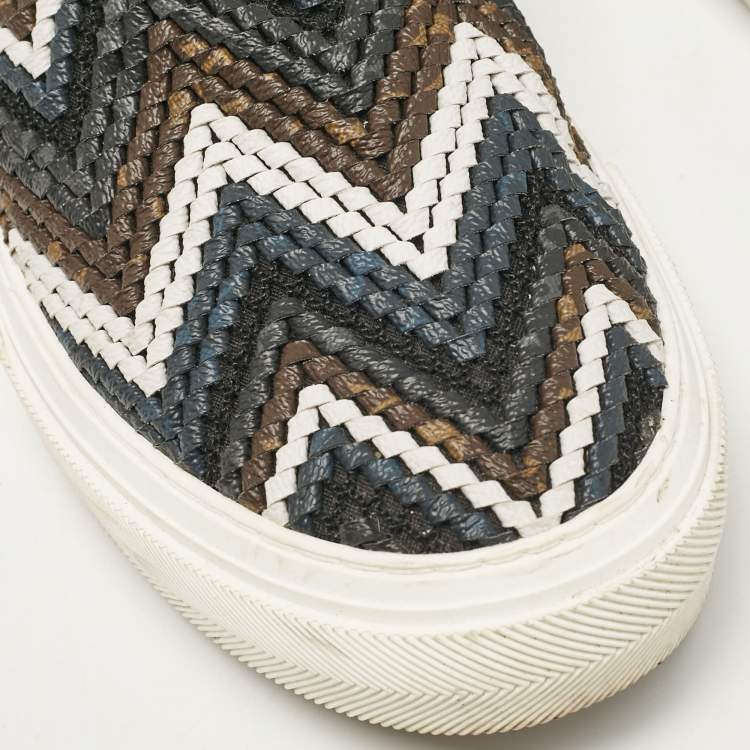 مملوكة مسبقًا Louis Vuitton Black Canvas and Leather Slip On Sneakers Size 43