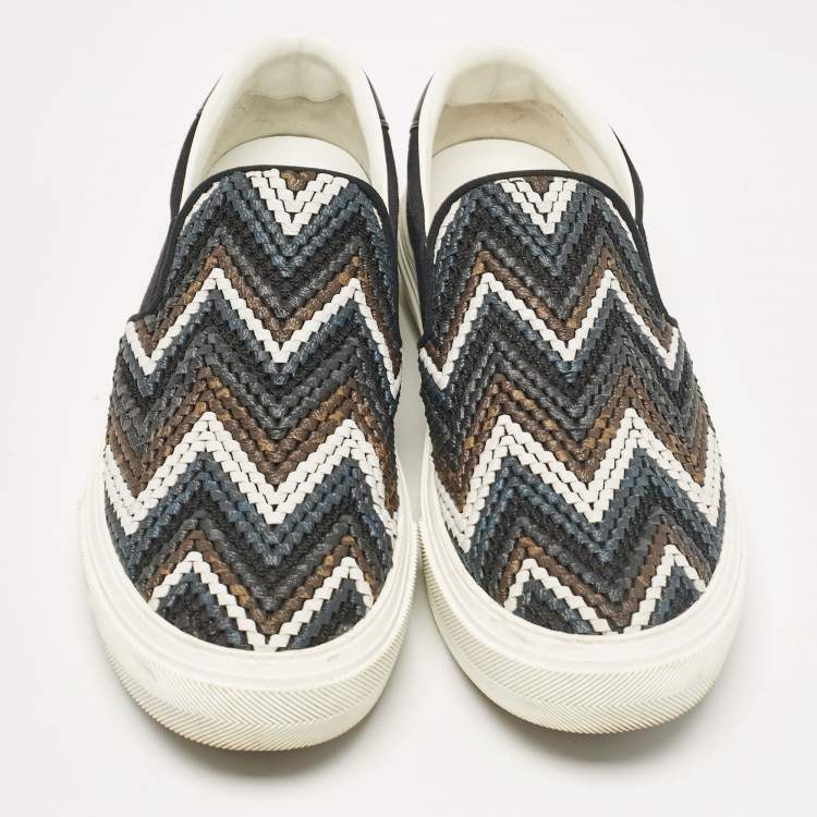 مملوكة مسبقًا Louis Vuitton Black Canvas and Leather Slip On Sneakers Size 43