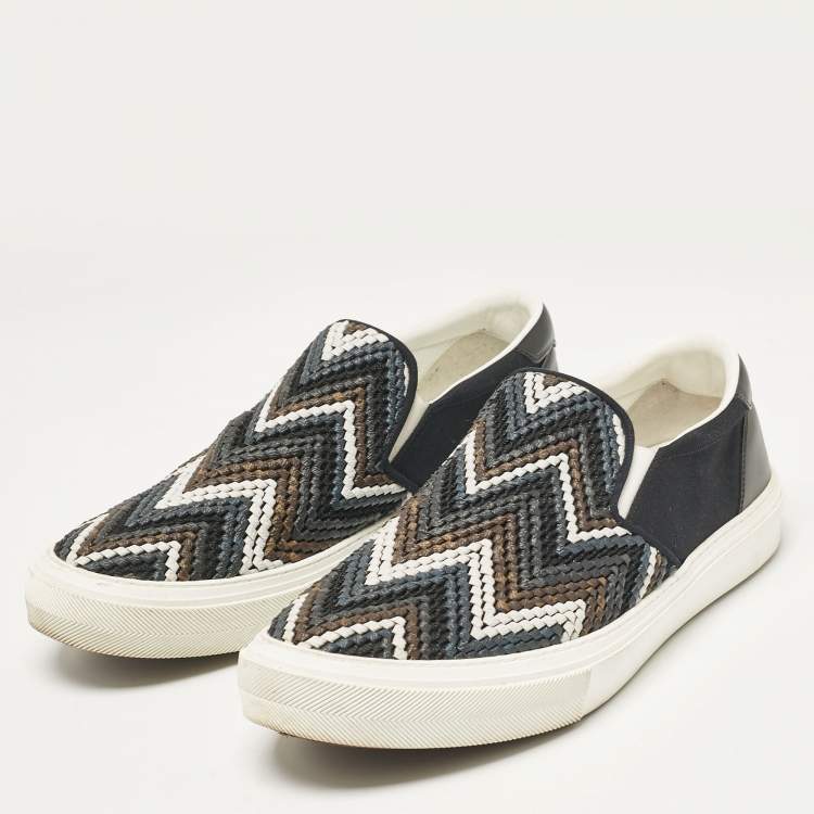 مملوكة مسبقًا Louis Vuitton Black Canvas and Leather Slip On Sneakers Size 43