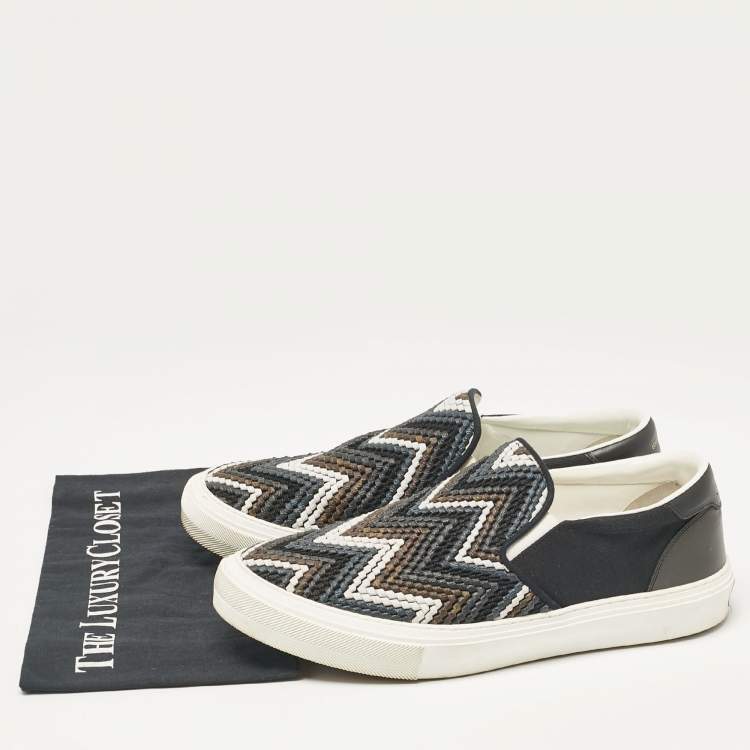 مملوكة مسبقًا Louis Vuitton Black Canvas and Leather Slip On Sneakers Size 43