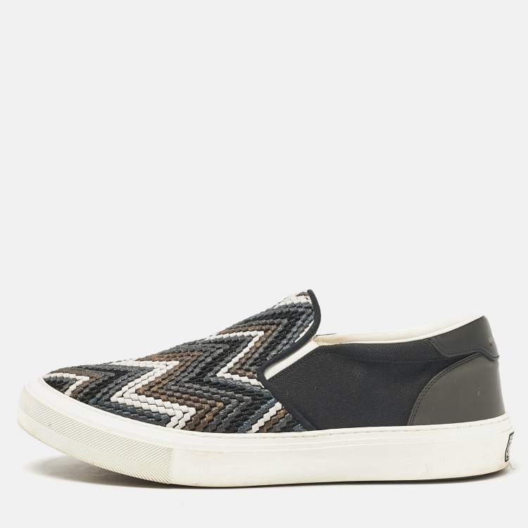 مملوكة مسبقًا Louis Vuitton Black Canvas and Leather Slip On Sneakers Size 43
