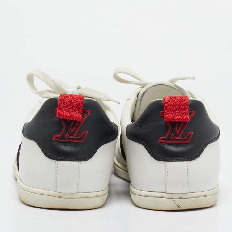 مملوكة مسبقًا Louis Vuitton White Leather Waterline Lace Up Sneakers Size 42.5
