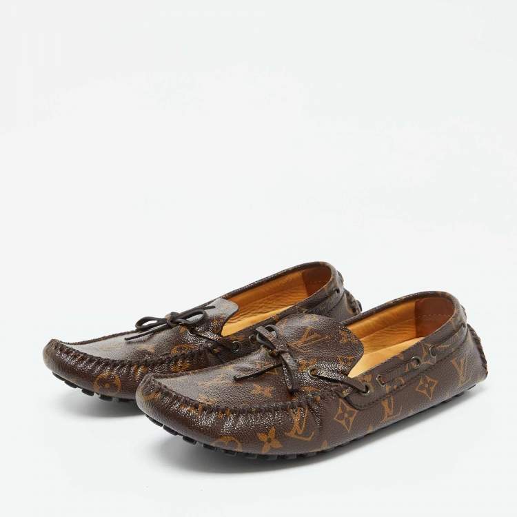 مملوكة مسبقًا Louis Vuitton Brown Monogram Canvas Gloria Slip on Loafers Size 41.5